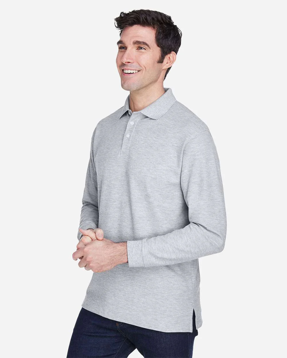 Devon & Jones-D110-Men's Pima Piqué Long Sleeve Polo - Image 10