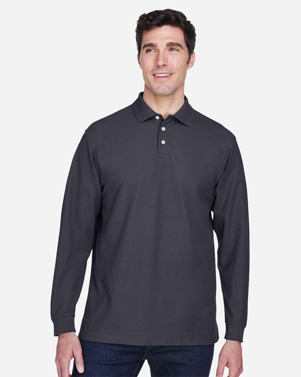 Devon & Jones-D110-Men's Pima Piqué Long Sleeve Polo - Image 14