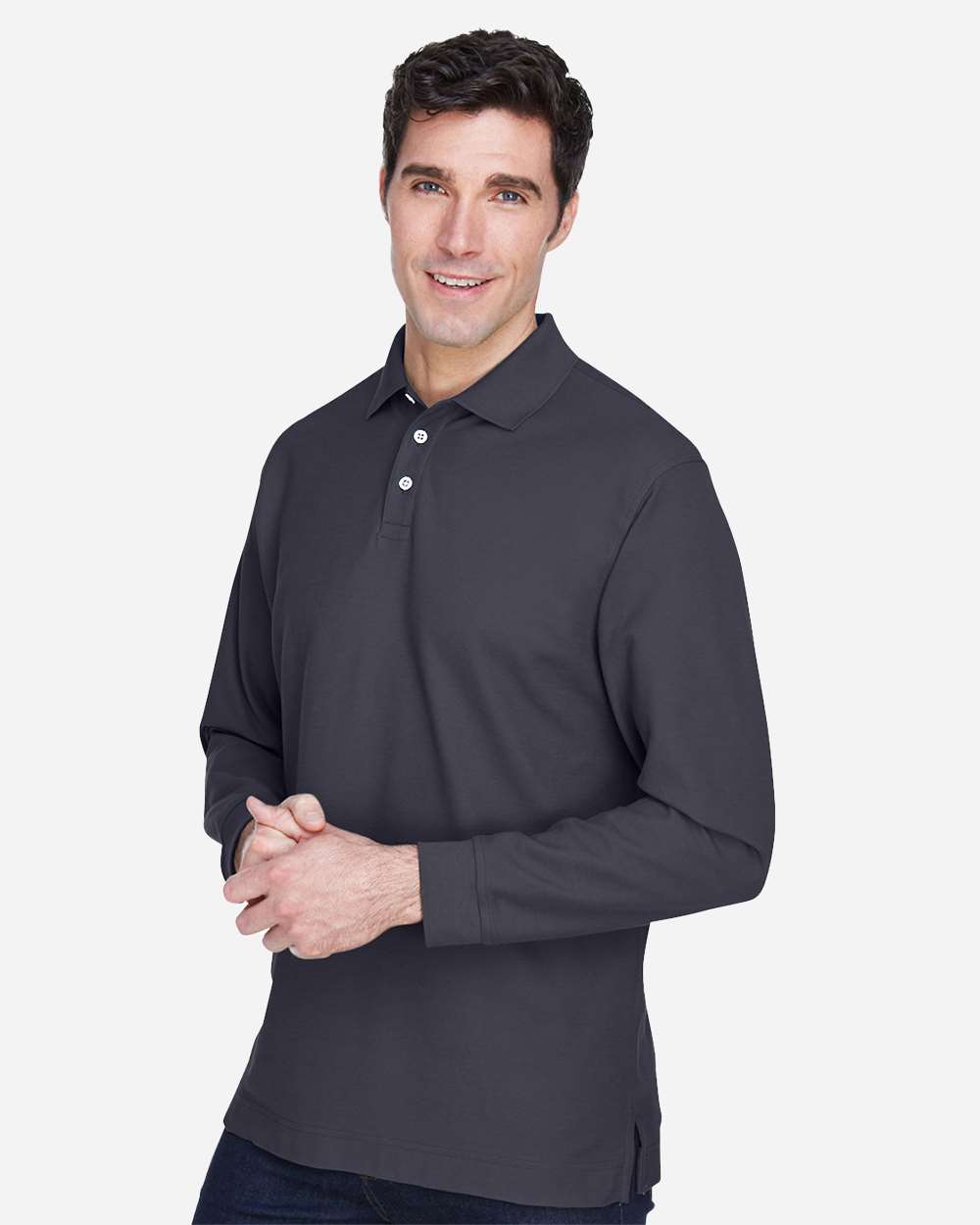 Devon & Jones-D110-Men's Pima Piqué Long Sleeve Polo - Image 15