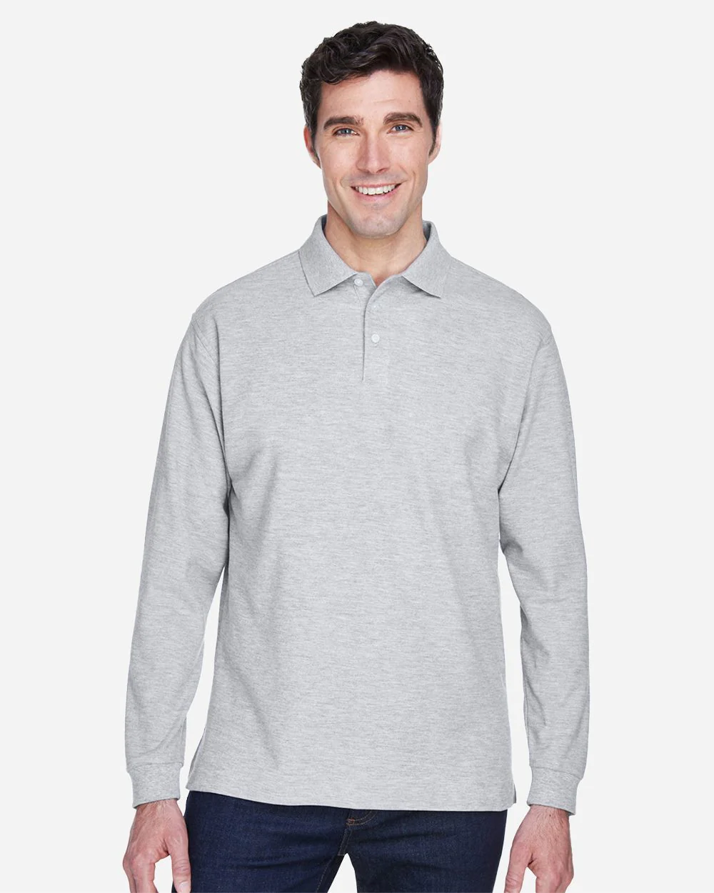 Devon & Jones-D110-Men's Pima Piqué Long Sleeve Polo - Image 6