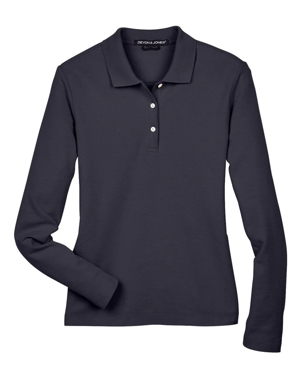 Devon & Jones-D110W-Women's Pima Piqué Long Sleeve Polo - Image 7