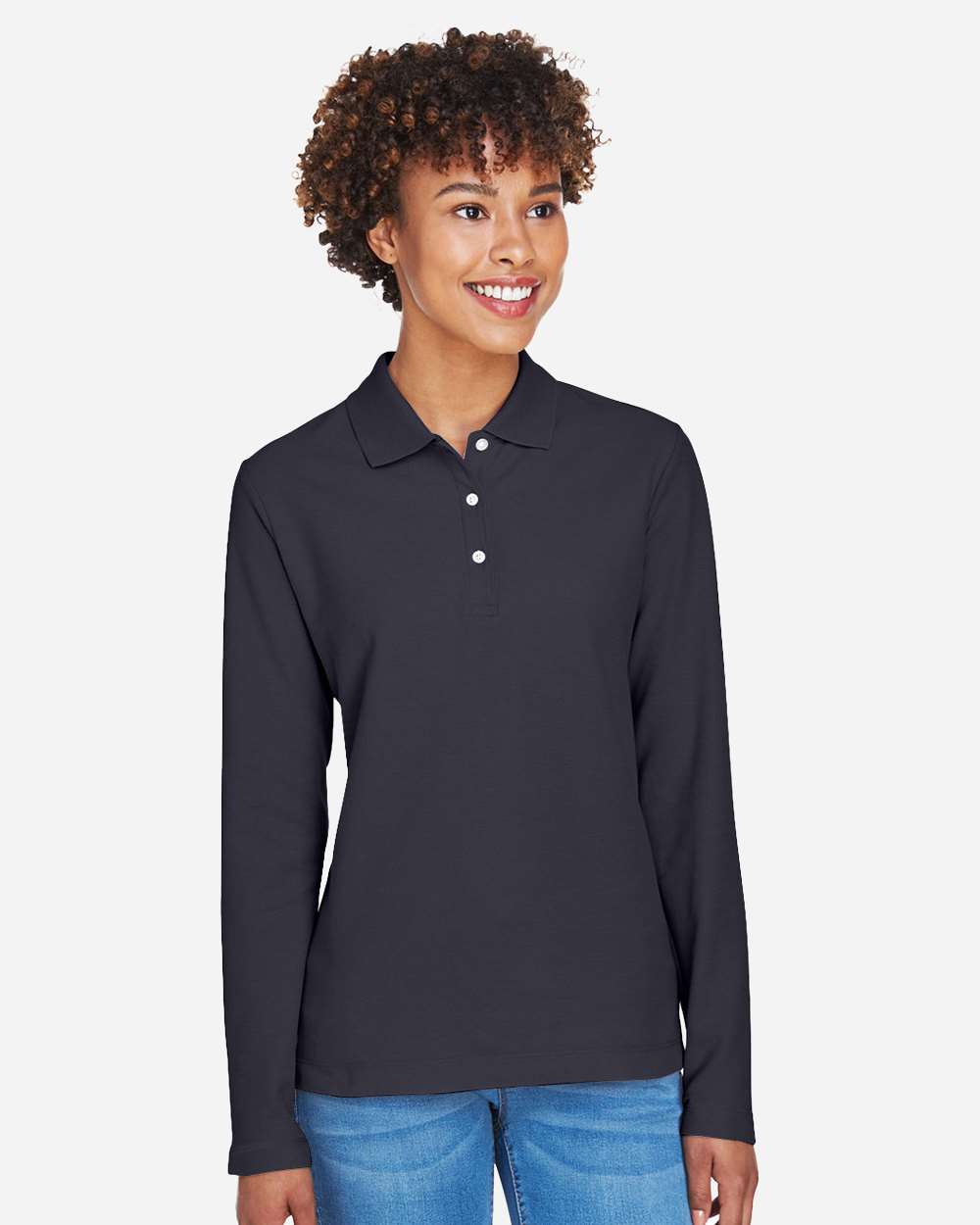 Devon & Jones-D110W-Women's Pima Piqué Long Sleeve Polo - Image 9