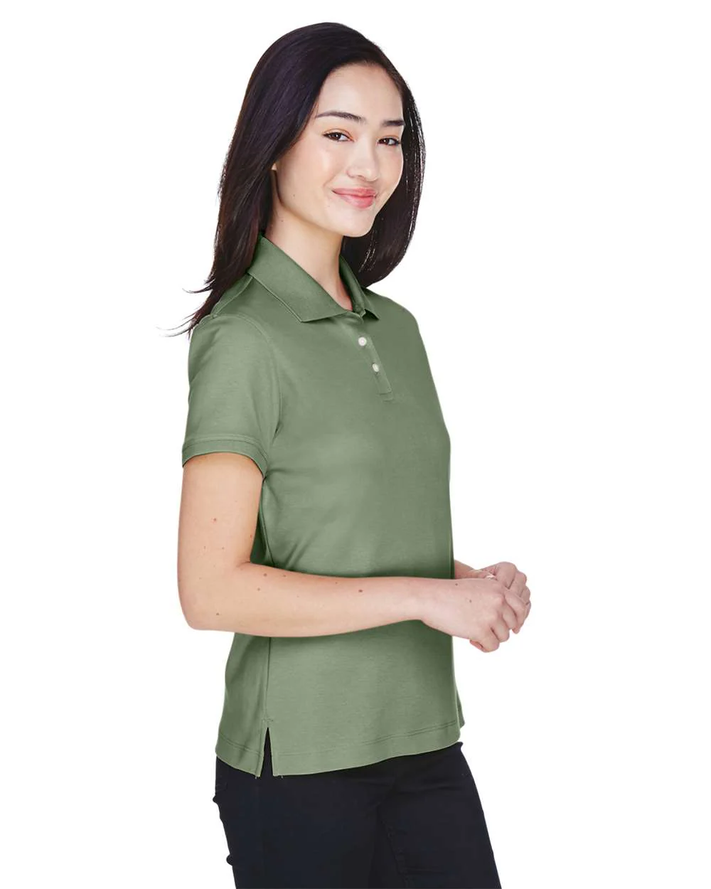 Devon & Jones-D140SW-Women's Perfect Pima Interlock Polo - Image 4