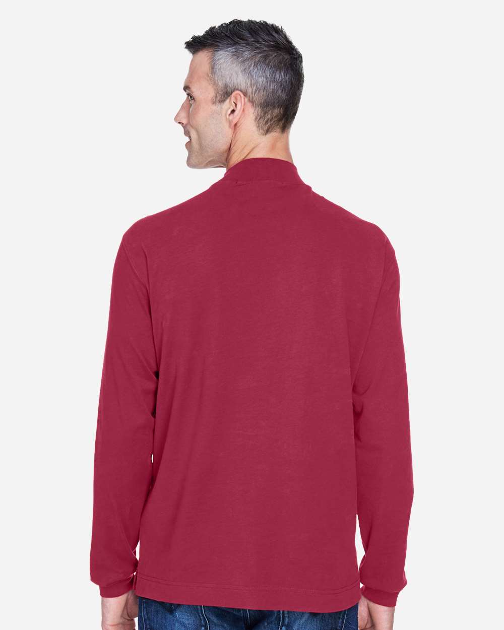 Devon & Jones-D420-Unisex Sueded Jersey Mock Neck T-Shirt - Image 11