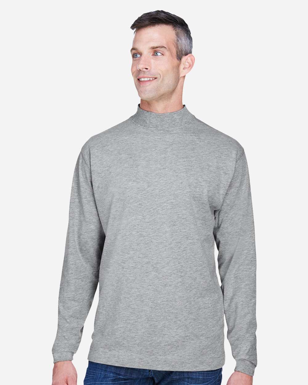 Devon & Jones-D420-Unisex Sueded Jersey Mock Neck T-Shirt - Image 19