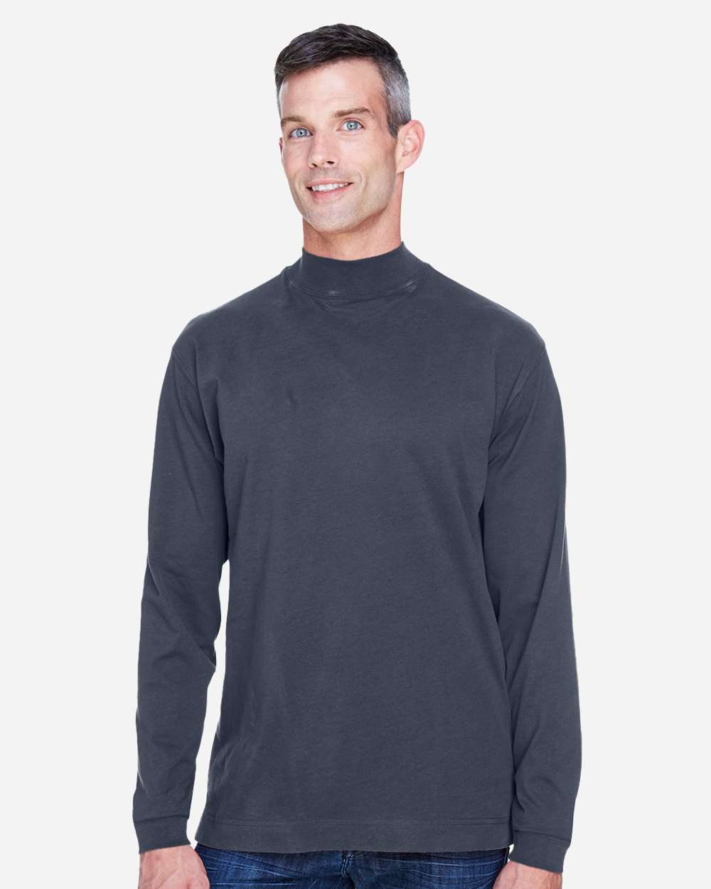Devon & Jones-D420-Unisex Sueded Jersey Mock Neck T-Shirt - Image 24
