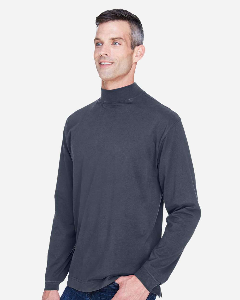 Devon & Jones-D420-Unisex Sueded Jersey Mock Neck T-Shirt - Image 25
