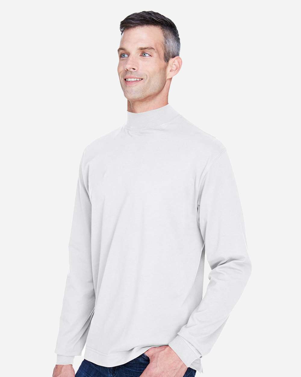 Devon & Jones-D420-Unisex Sueded Jersey Mock Neck T-Shirt - Image 30