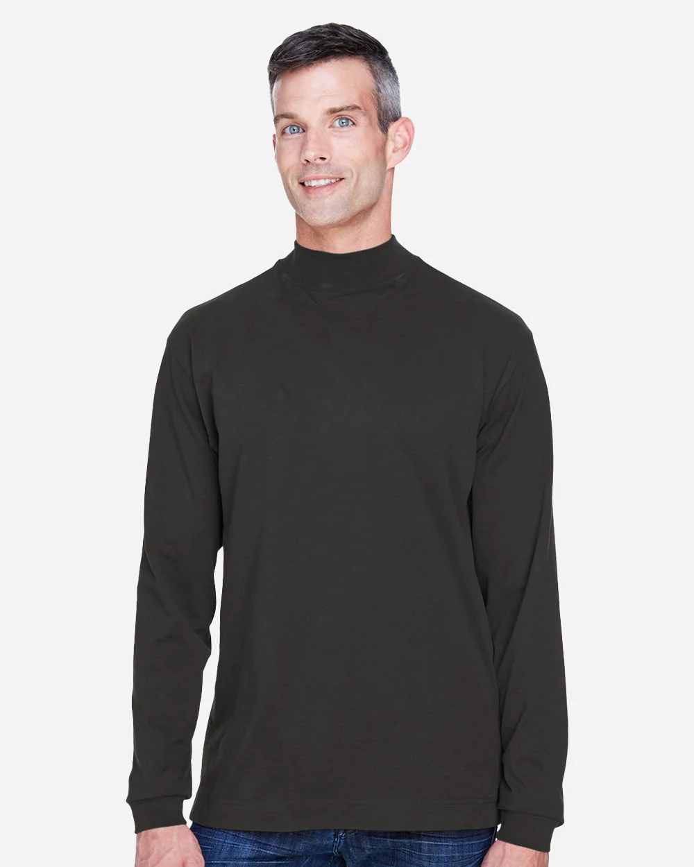 Devon & Jones-D420-Unisex Sueded Jersey Mock Neck T-Shirt - Image 6