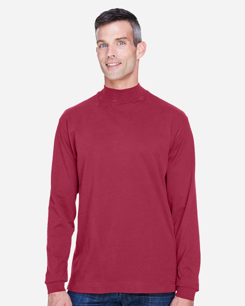 Devon & Jones-D420-Unisex Sueded Jersey Mock Neck T-Shirt - Image 9