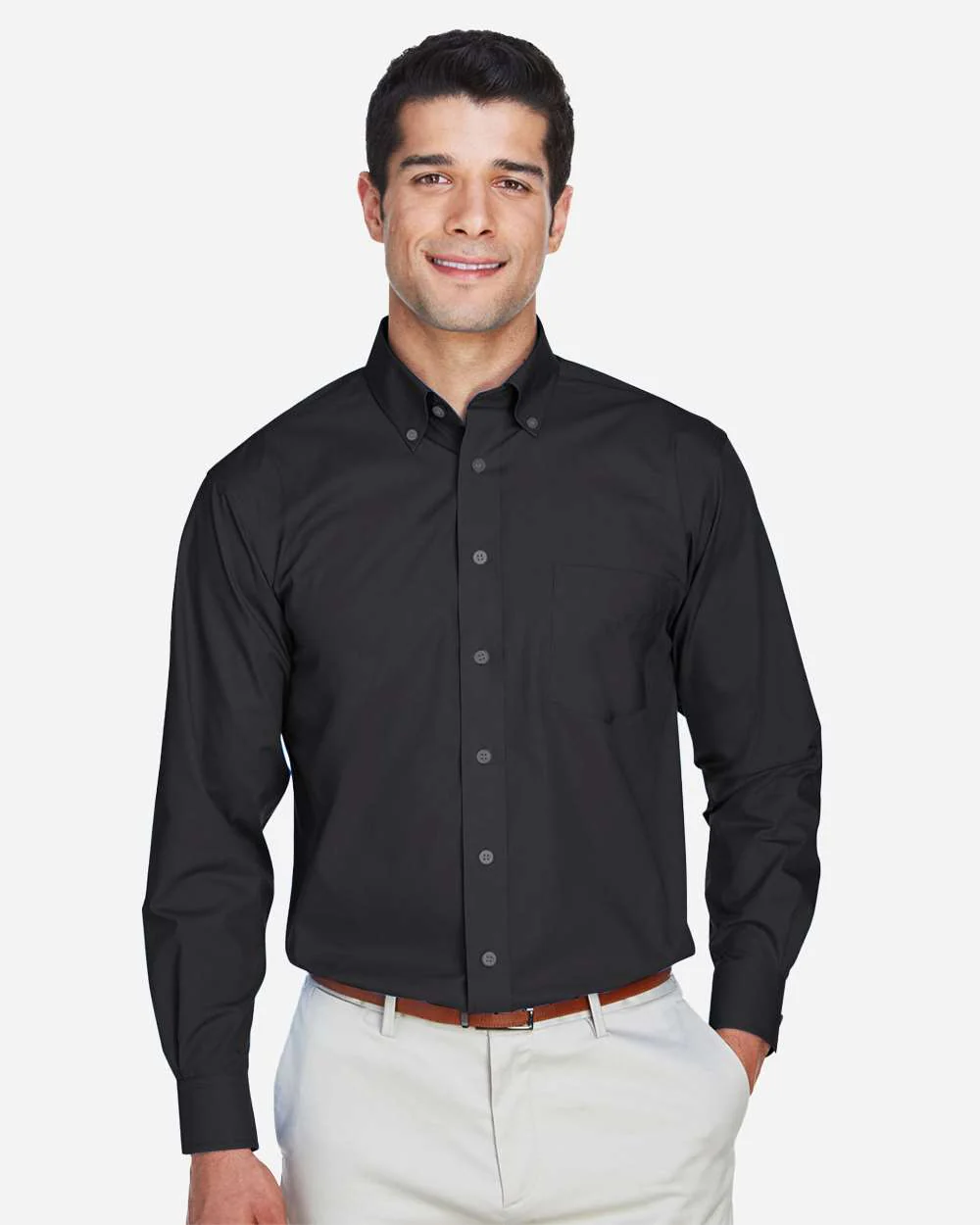 Devon & Jones-D620T-Men's Crown Collection® Tall Broadcloth Woven Dress Shirt - Image 3