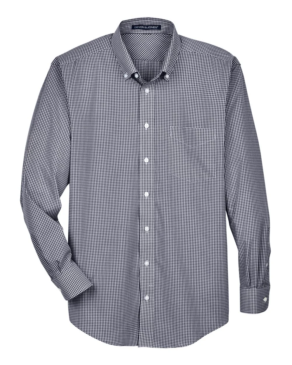 Devon & Jones-D640-Men's Crown Collection® Gingham Check Woven Dress Shirt - Image 12