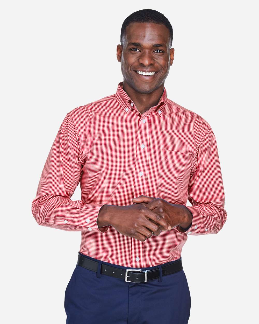 Devon & Jones-D640-Men's Crown Collection® Gingham Check Woven Dress Shirt - Image 19