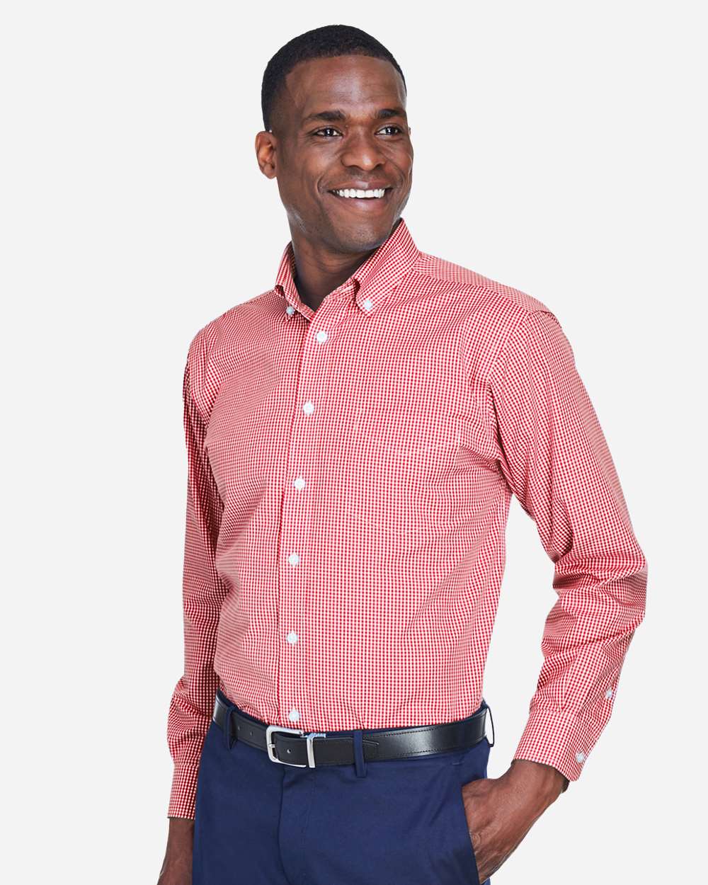 Devon & Jones-D640-Men's Crown Collection® Gingham Check Woven Dress Shirt - Image 20