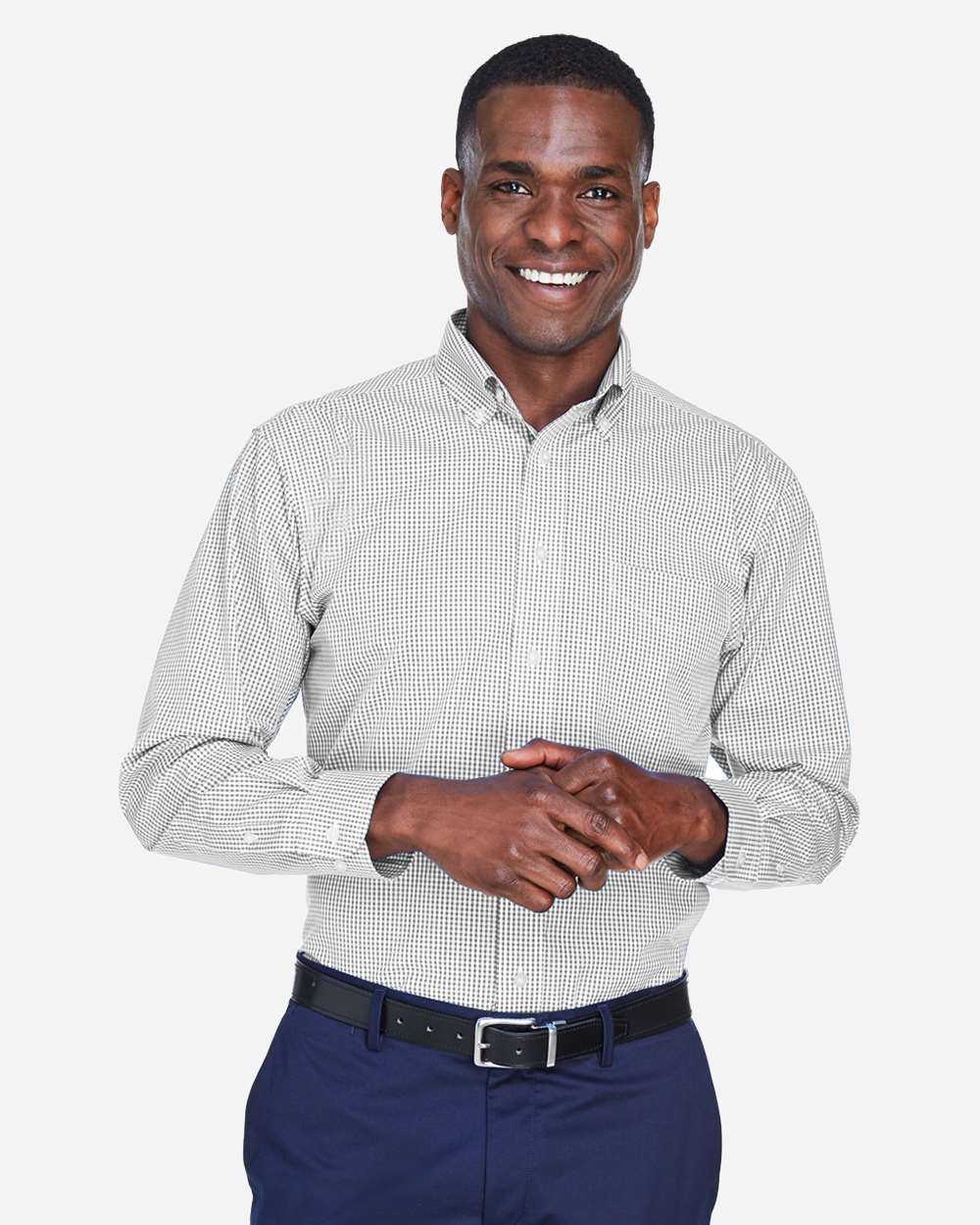 Devon & Jones-D640-Men's Crown Collection® Gingham Check Woven Dress Shirt - Image 24