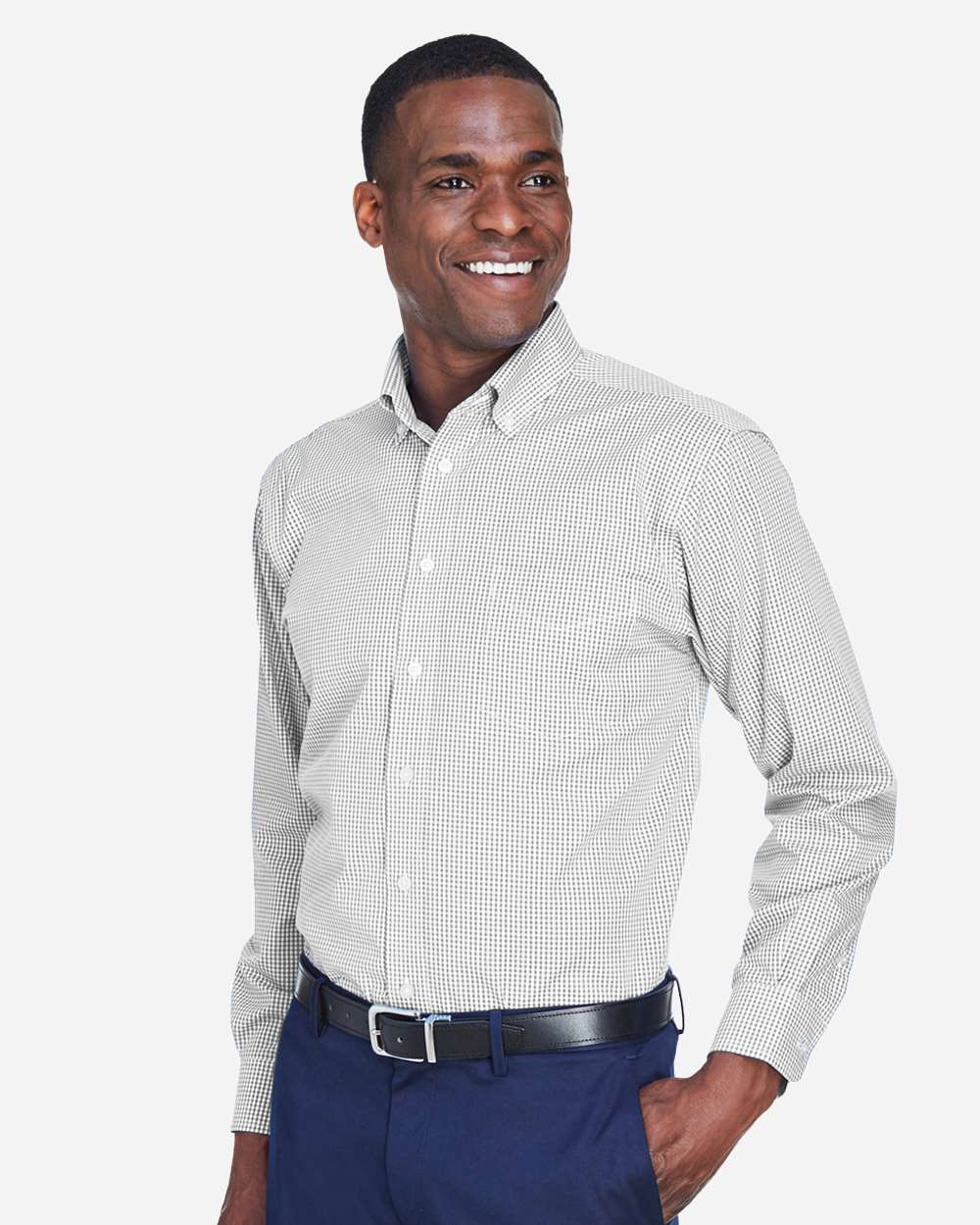 Devon & Jones-D640-Men's Crown Collection® Gingham Check Woven Dress Shirt - Image 25