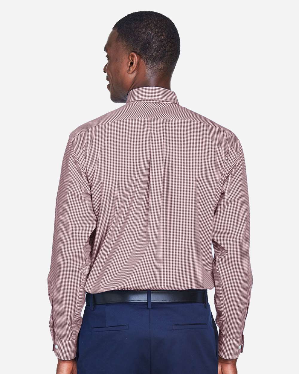 Devon & Jones-D640-Men's Crown Collection® Gingham Check Woven Dress Shirt - Image 5