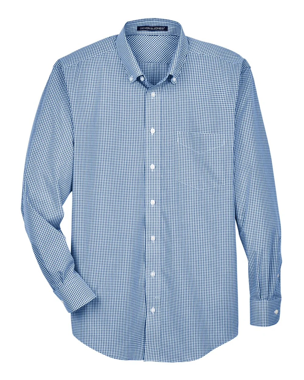 Devon & Jones-D640-Men's Crown Collection® Gingham Check Woven Dress Shirt - Image 7