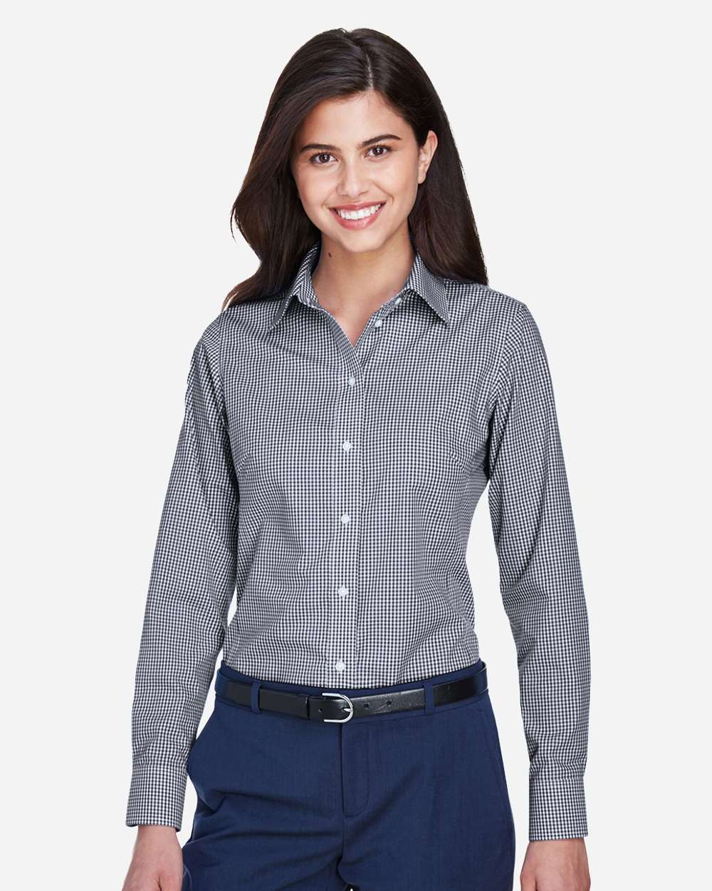Devon & Jones-D640W-Women's Crown Collection® Gingham Check Woven Dress Shirt - Image 14