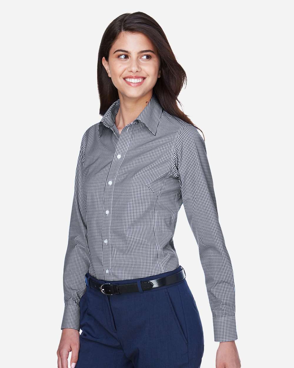 Devon & Jones-D640W-Women's Crown Collection® Gingham Check Woven Dress Shirt - Image 15