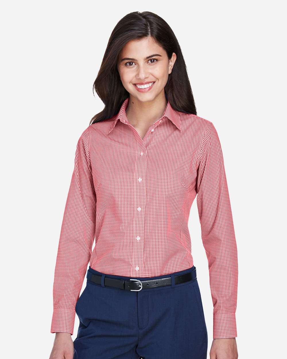 Devon & Jones-D640W-Women's Crown Collection® Gingham Check Woven Dress Shirt - Image 19