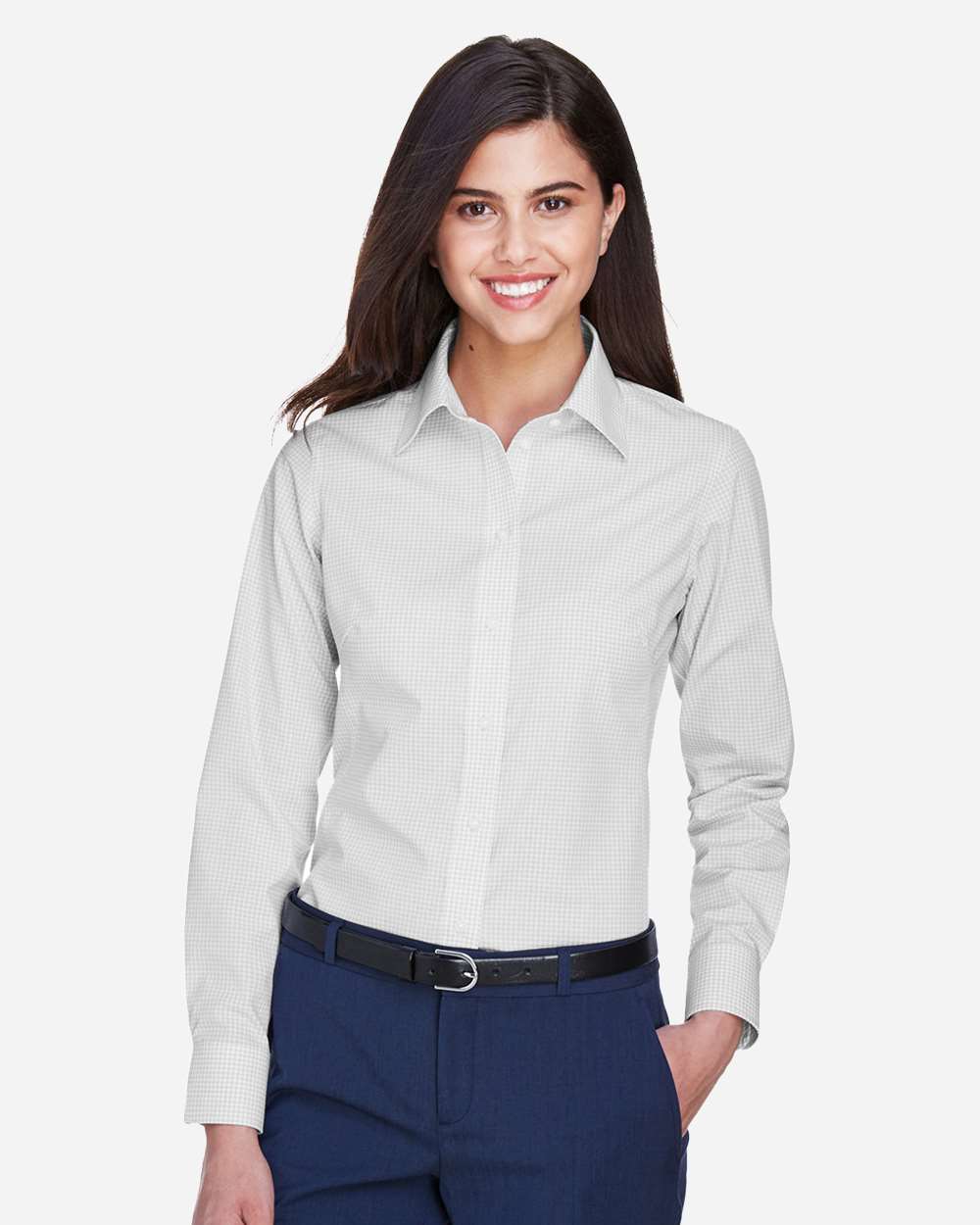 Devon & Jones-D640W-Women's Crown Collection® Gingham Check Woven Dress Shirt - Image 24
