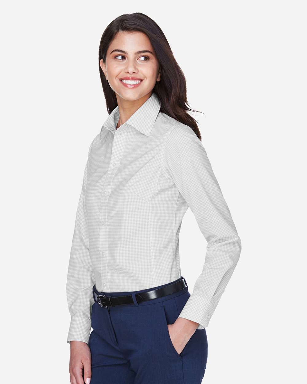 Devon & Jones-D640W-Women's Crown Collection® Gingham Check Woven Dress Shirt - Image 25
