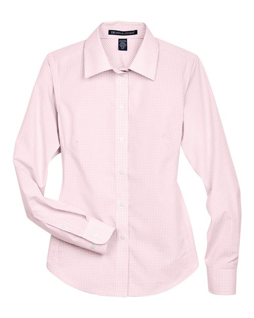 Devon & Jones-D640W-Women's Crown Collection® Gingham Check Woven Dress Shirt - Image 27