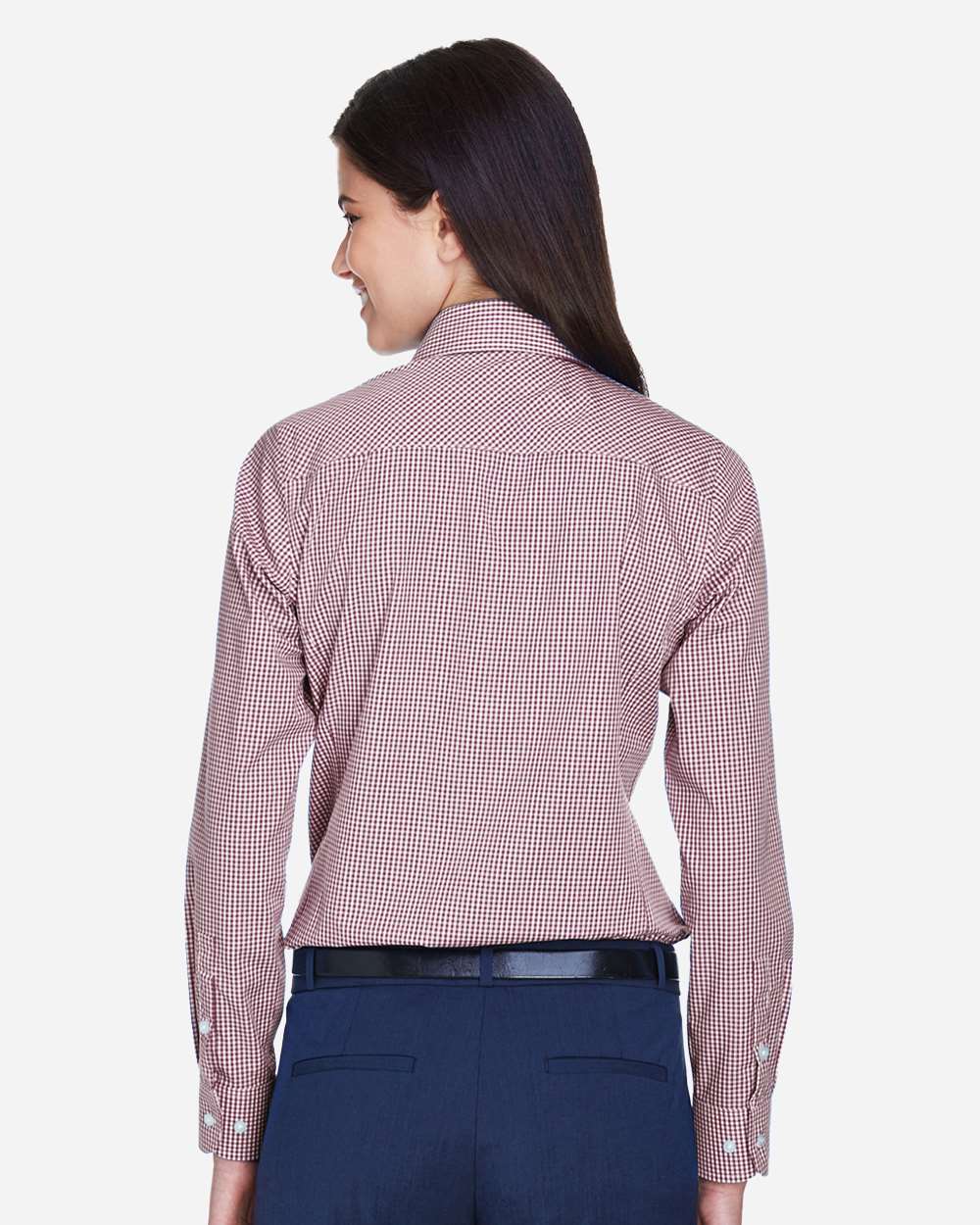 Devon & Jones-D640W-Women's Crown Collection® Gingham Check Woven Dress Shirt - Image 5