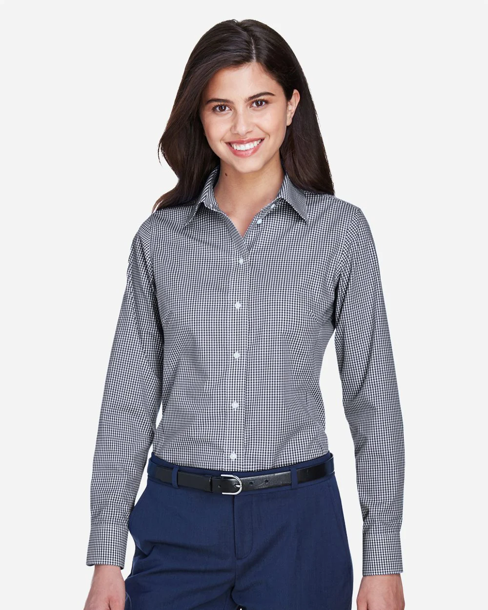 Devon & Jones-D640W-Women's Crown Collection® Gingham Check Woven Dress Shirt - Image 6