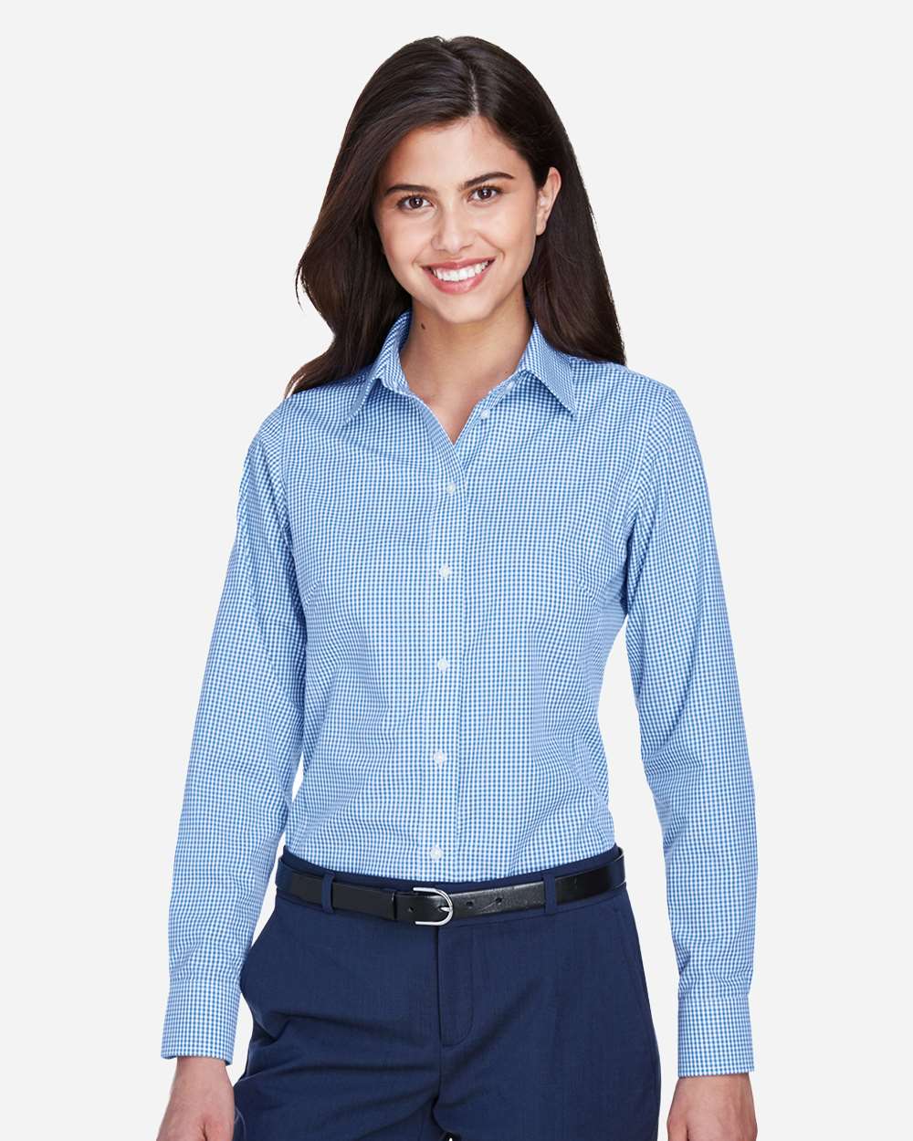Devon & Jones-D640W-Women's Crown Collection® Gingham Check Woven Dress Shirt - Image 9