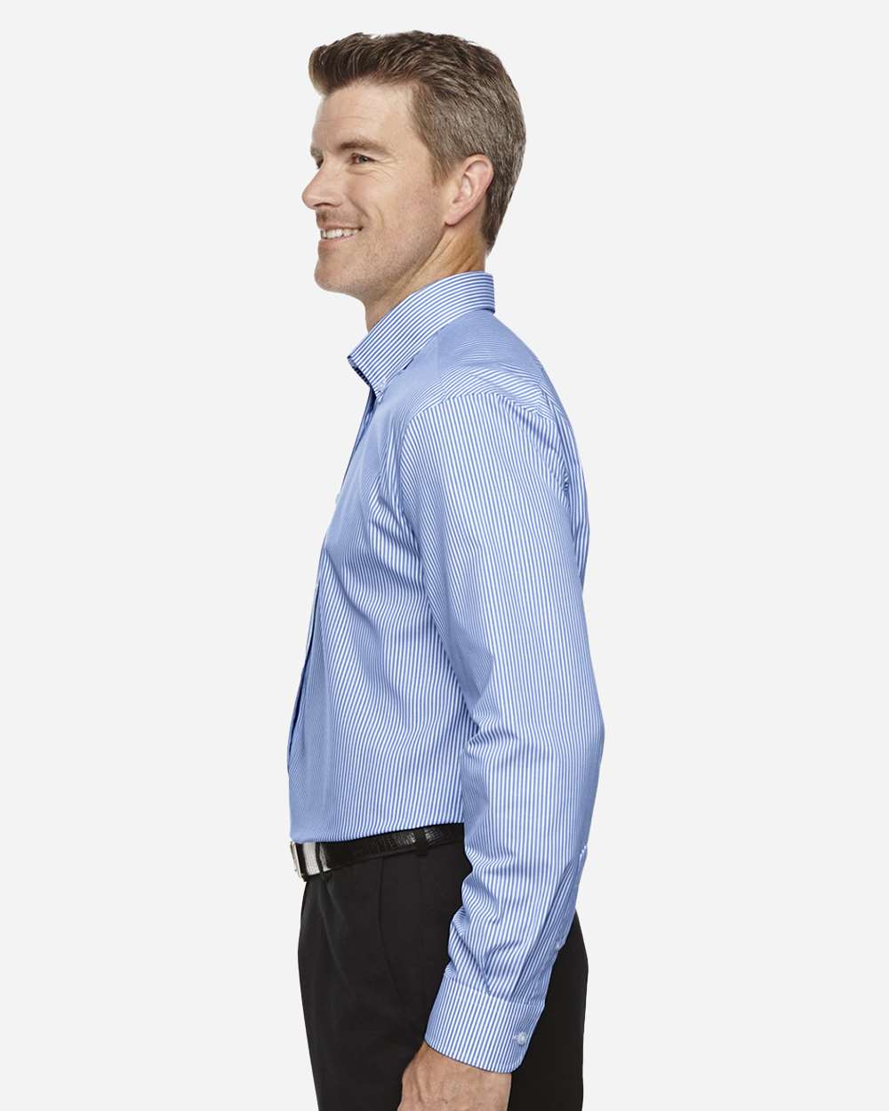 Devon & Jones-D645-Men's Crown Collection® Banker Stripe Woven Dress Shirt - Image 10