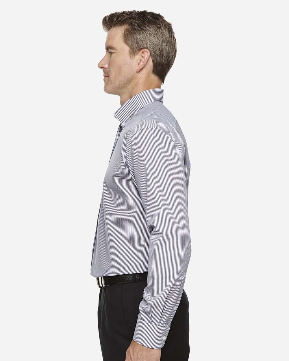 Devon & Jones-D645-Men's Crown Collection® Banker Stripe Woven Dress Shirt - Image 15