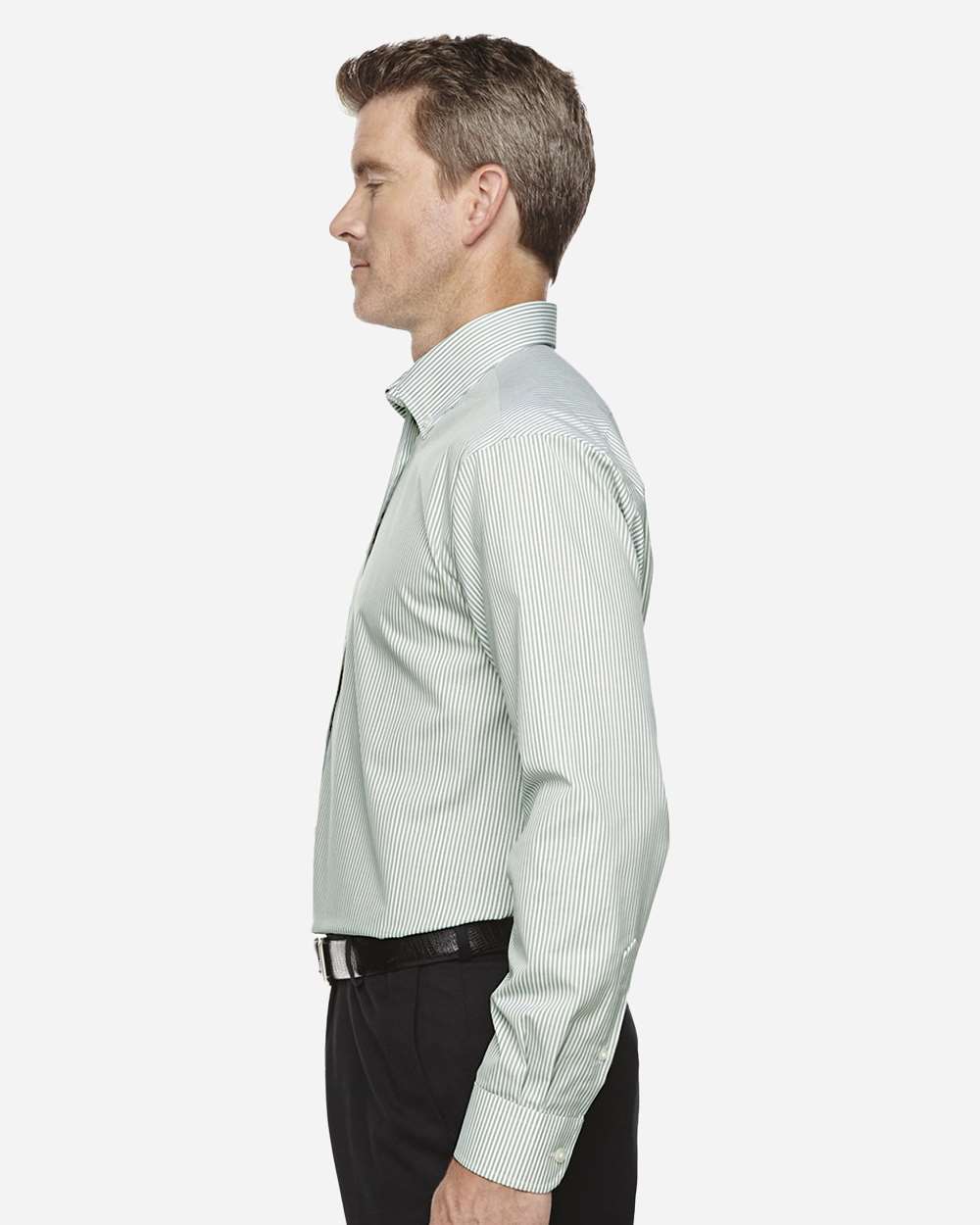 Devon & Jones-D645-Men's Crown Collection® Banker Stripe Woven Dress Shirt - Image 4