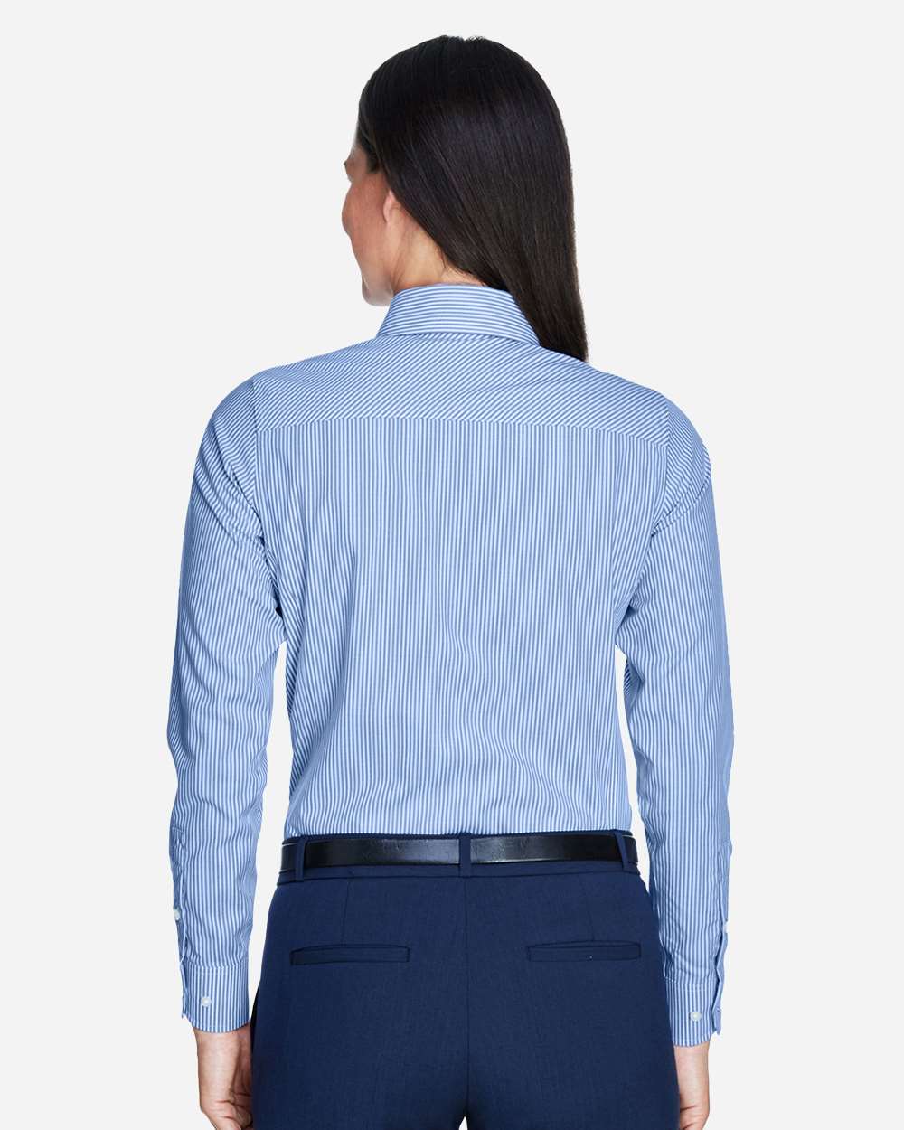 Devon & Jones-D645W-Women's Crown Collection® Banker Stripe Woven Dress Shirt - Image 11