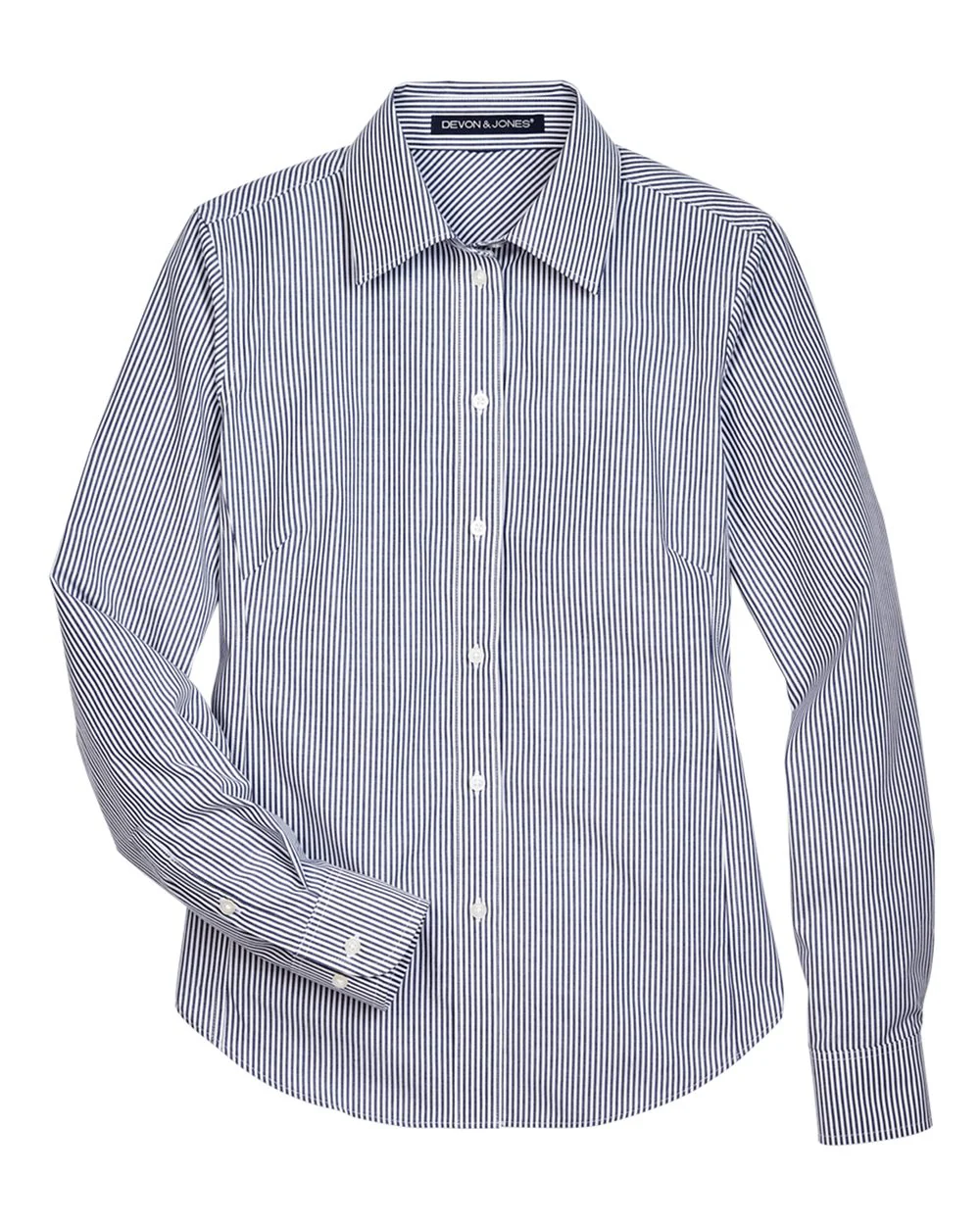 Devon & Jones-D645W-Women's Crown Collection® Banker Stripe Woven Dress Shirt - Image 12