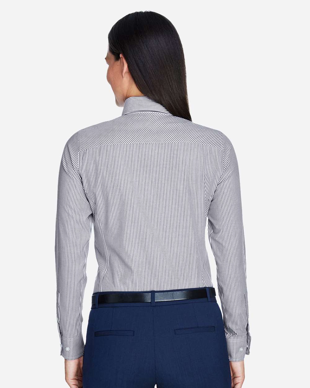 Devon & Jones-D645W-Women's Crown Collection® Banker Stripe Woven Dress Shirt - Image 16