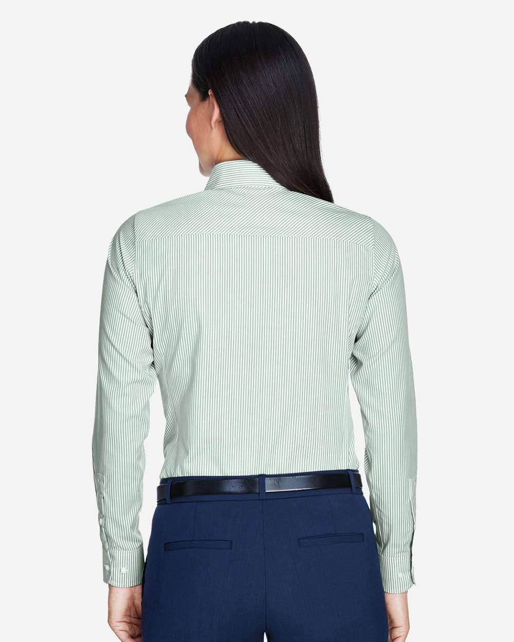Devon & Jones-D645W-Women's Crown Collection® Banker Stripe Woven Dress Shirt - Image 5