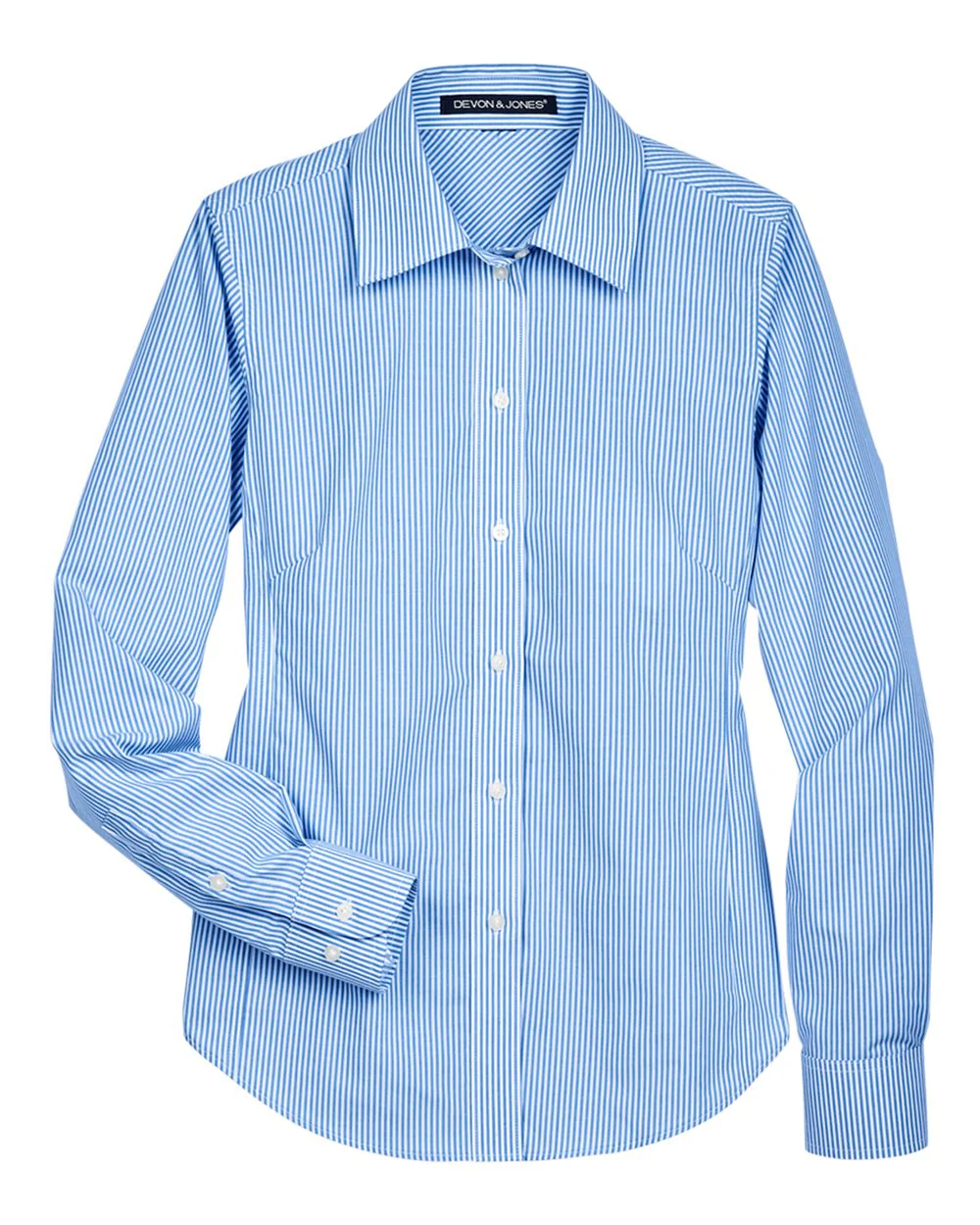 Devon & Jones-D645W-Women's Crown Collection® Banker Stripe Woven Dress Shirt - Image 7