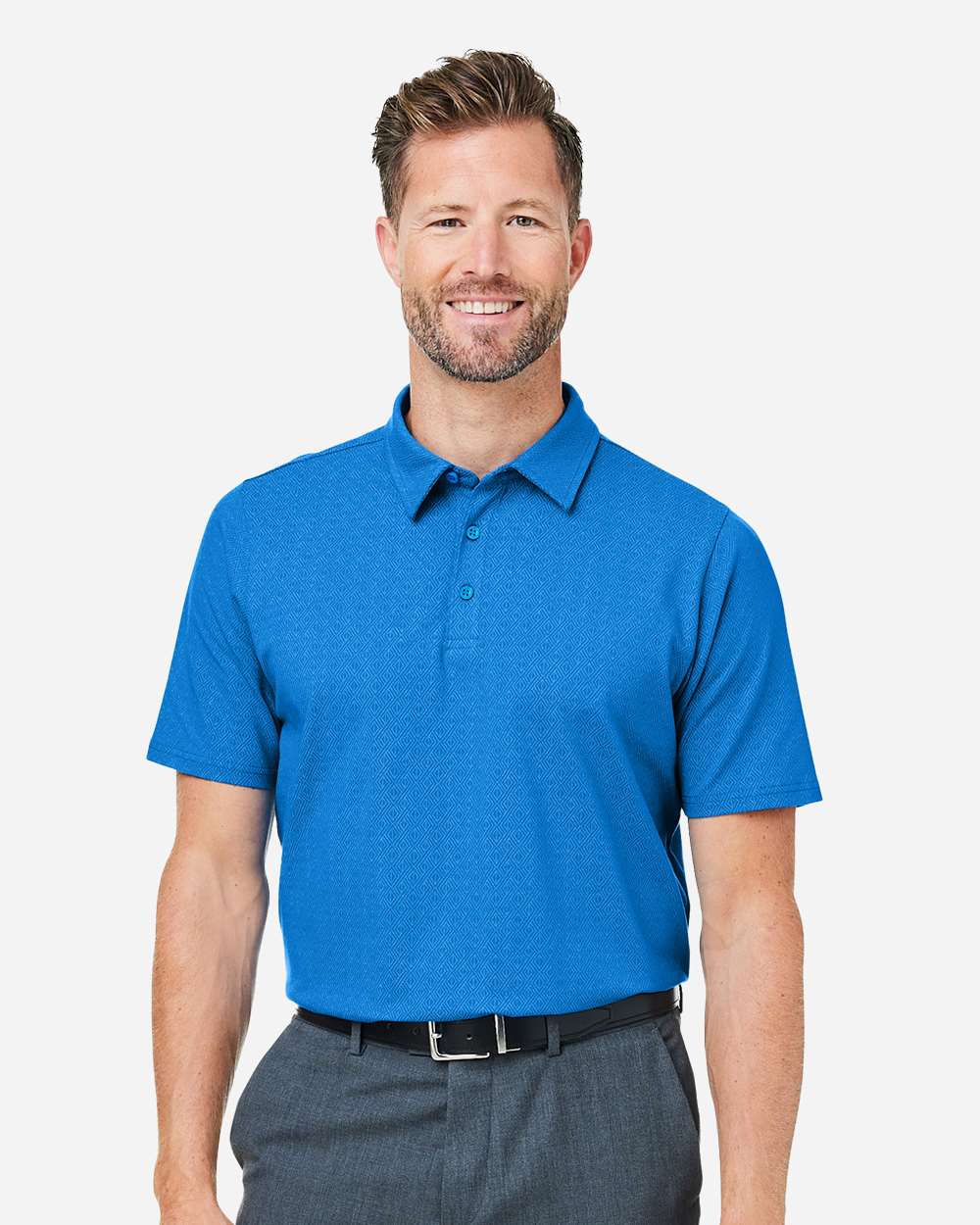 Devon & Jones-DG101-Men's Crownlux Performance® Geo Polo - Image 11
