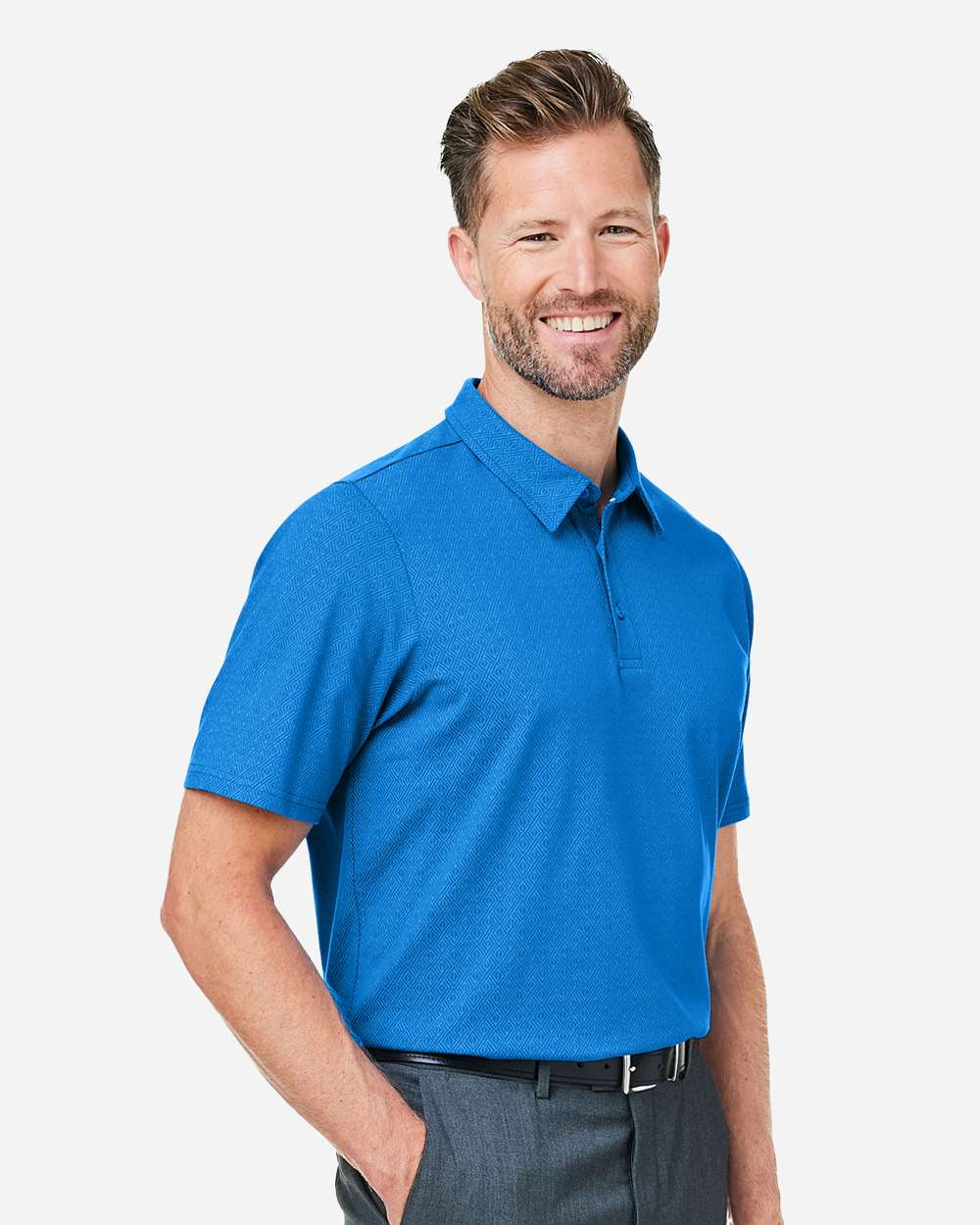 Devon & Jones-DG101-Men's Crownlux Performance® Geo Polo - Image 12