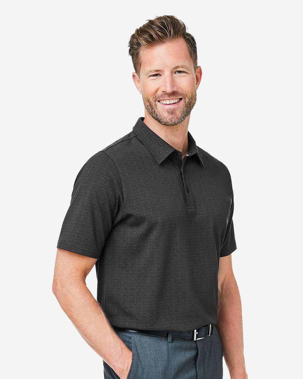 Devon & Jones-DG101-Men's Crownlux Performance® Geo Polo - Image 5