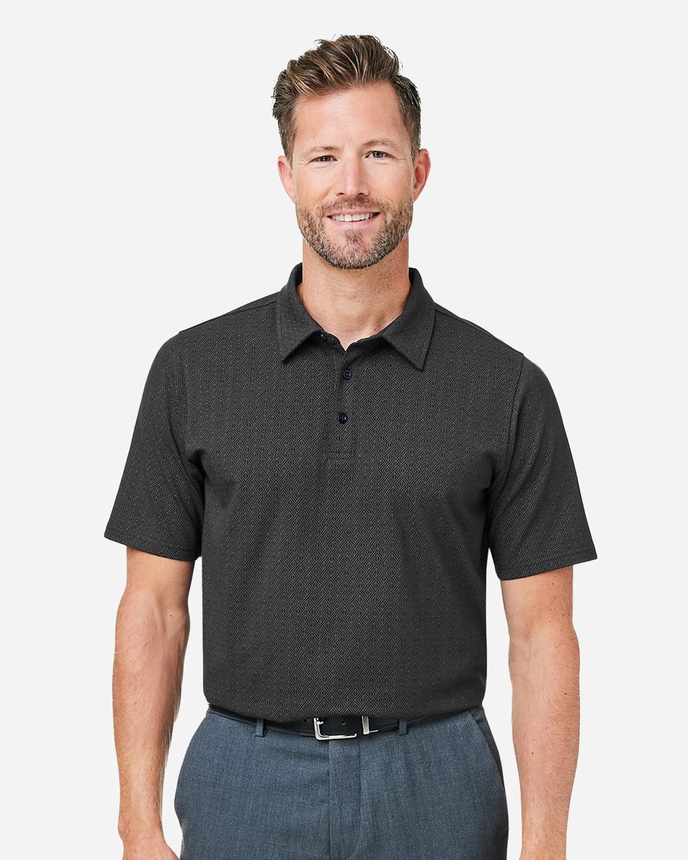 Devon & Jones-DG101-Men's Crownlux Performance® Geo Polo - Image 7