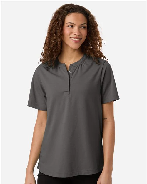 Devon & Jones-DG102W-Women's Seaton Pebble Textured Polo - Image 2