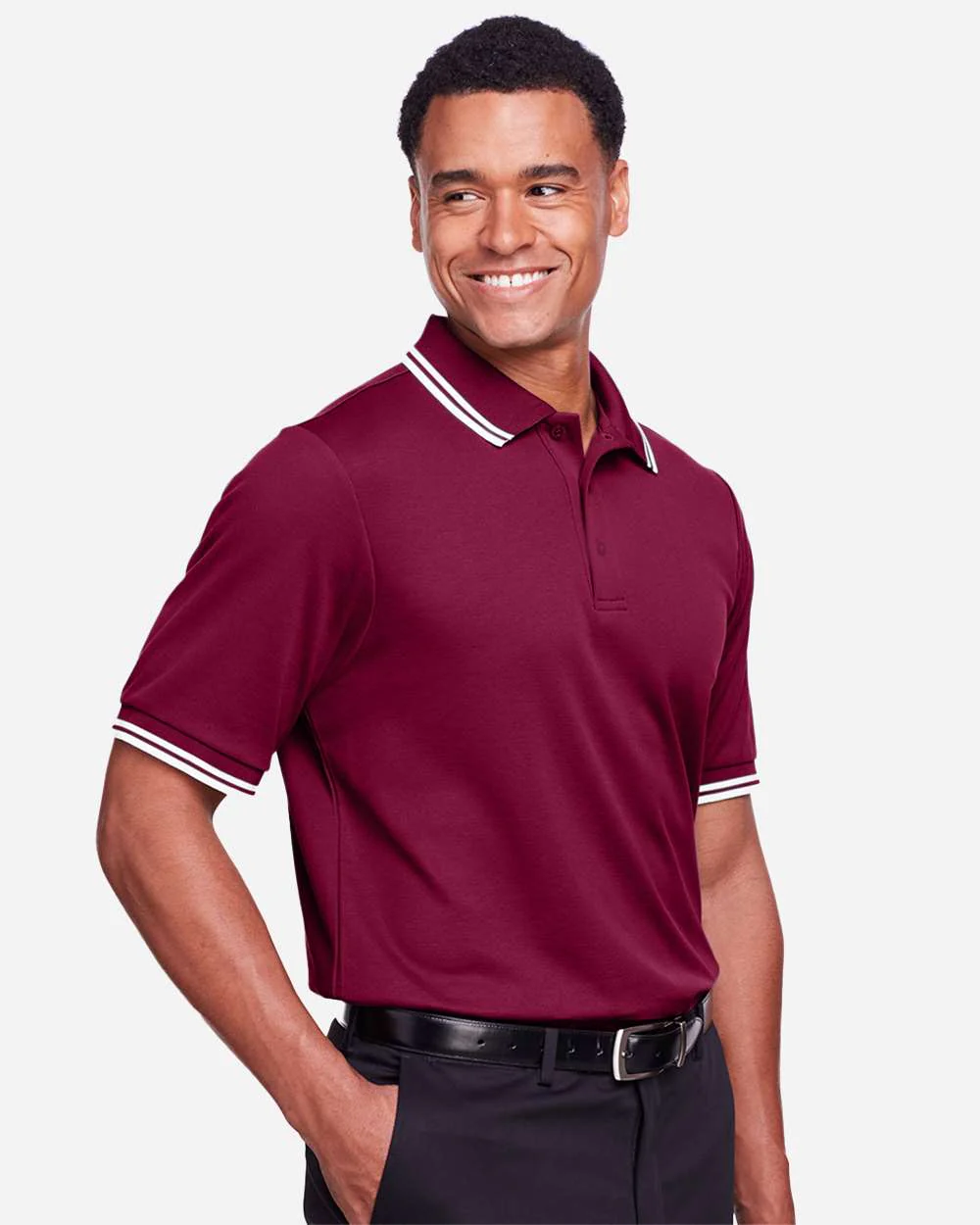 Devon & Jones-DG20C-Men's CrownLux Performance® Plaited Tipped Polo - Image 10