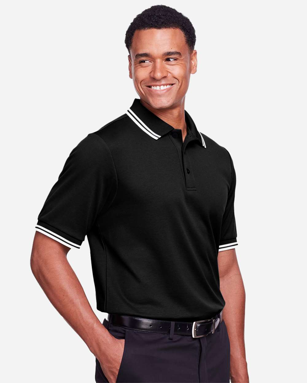 Devon & Jones-DG20C-Men's CrownLux Performance® Plaited Tipped Polo - Image 4