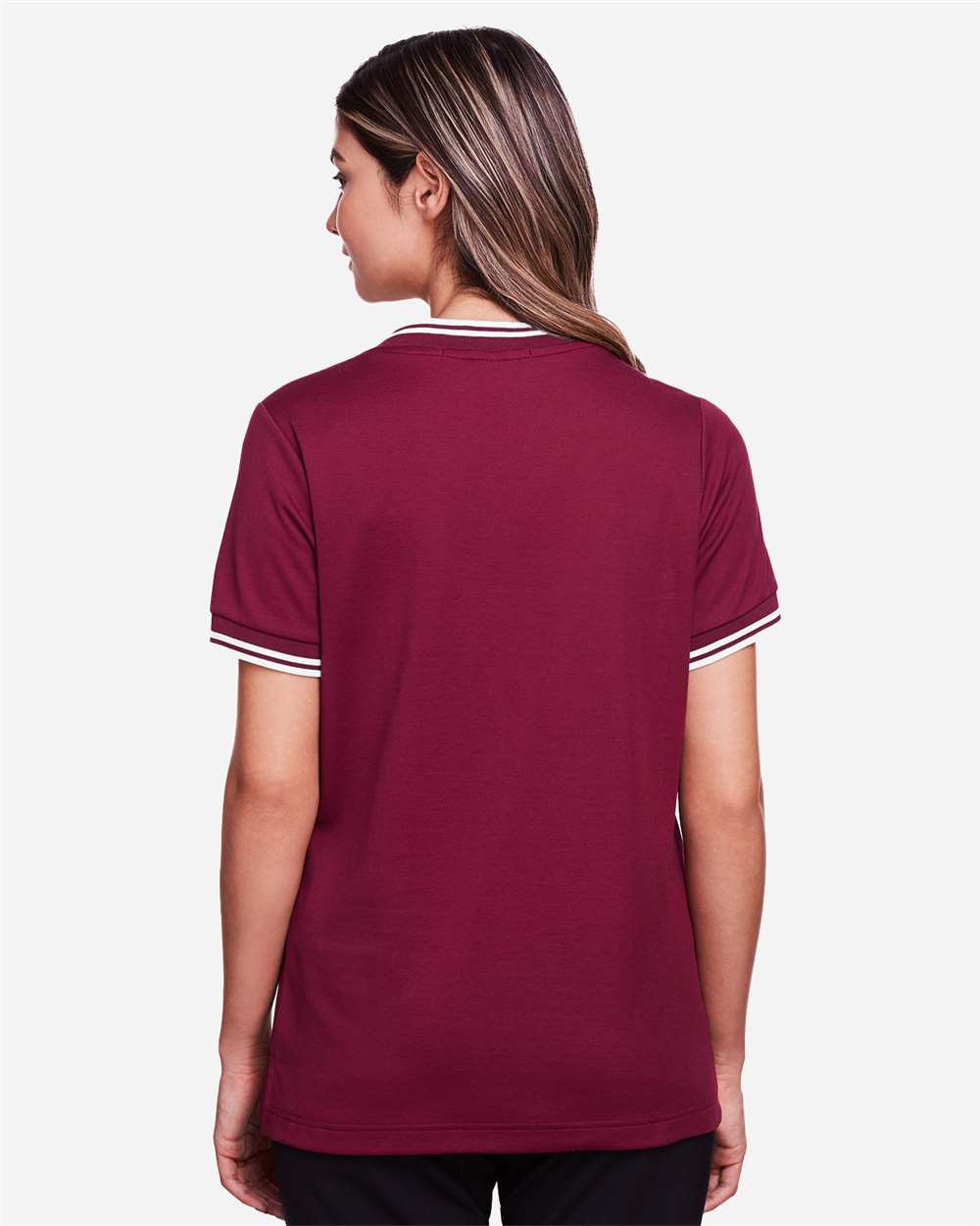 Devon & Jones-DG20CW-Women's CrownLux Performance® Plaited Tipped V-Neck Shirt - Image 11
