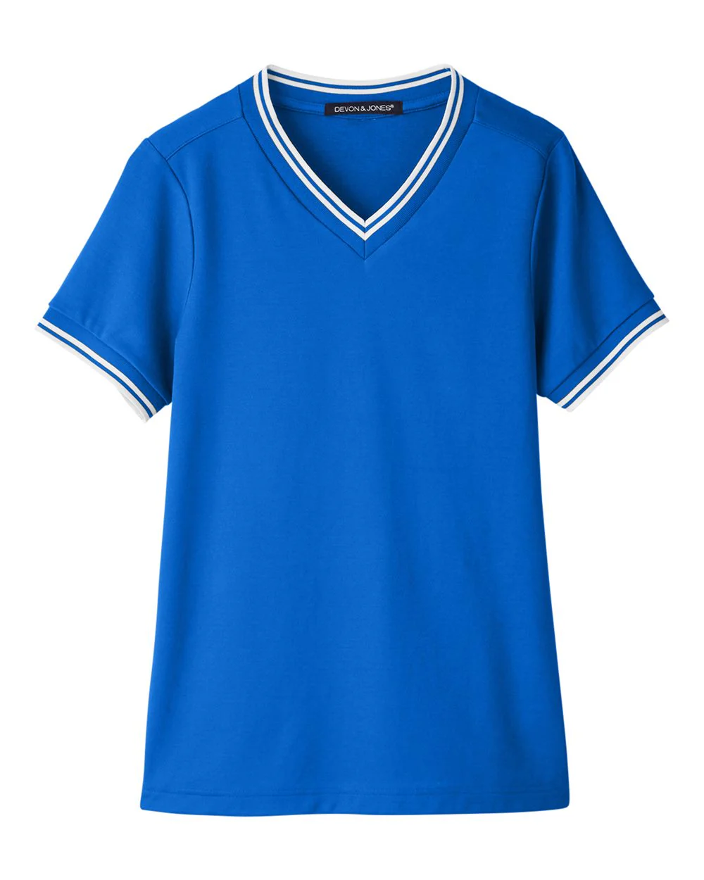 Devon & Jones-DG20CW-Women's CrownLux Performance® Plaited Tipped V-Neck Shirt - Image 12