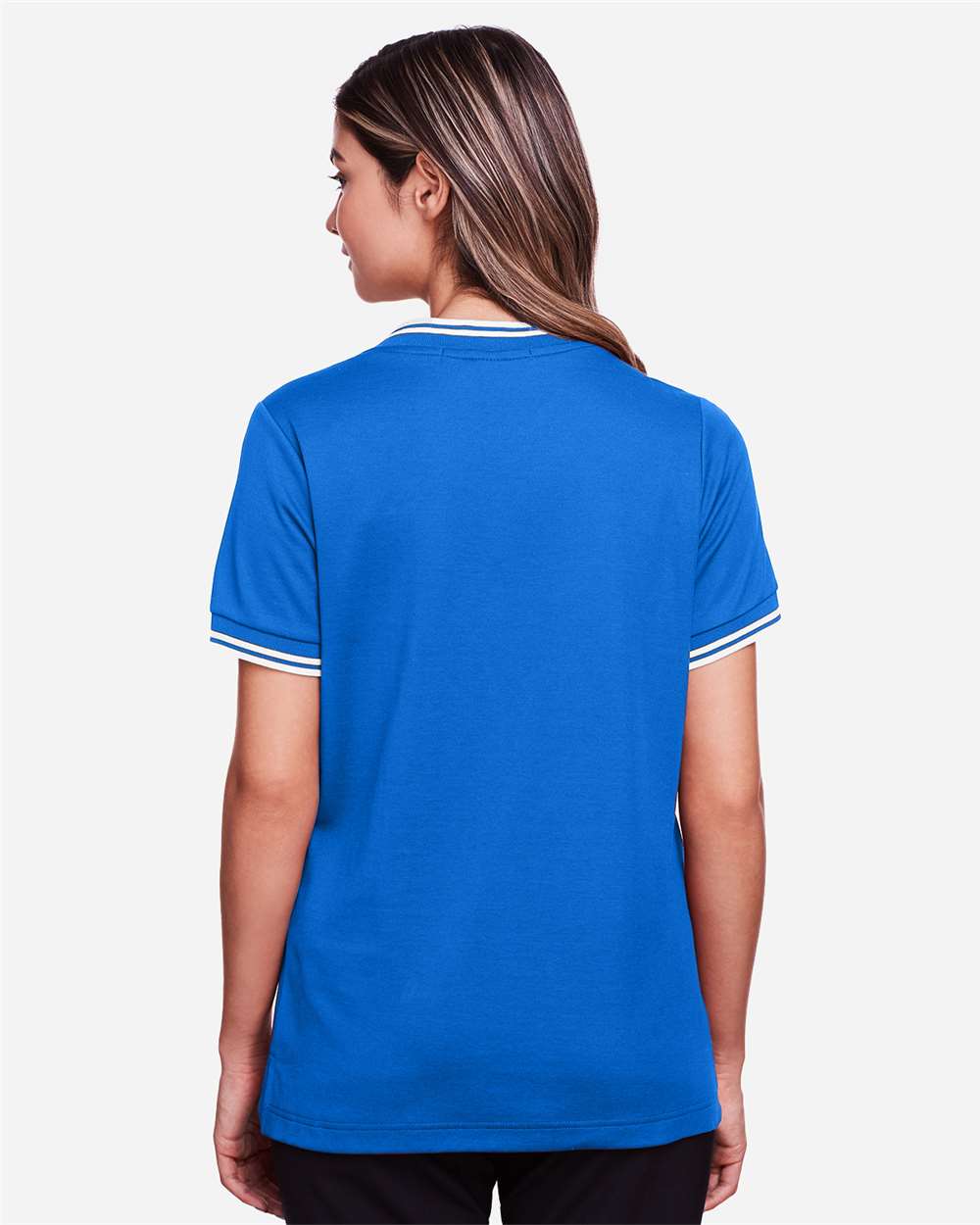 Devon & Jones-DG20CW-Women's CrownLux Performance® Plaited Tipped V-Neck Shirt - Image 16