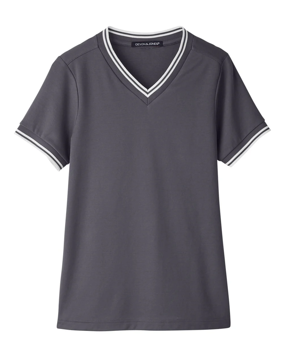 Devon & Jones-DG20CW-Women's CrownLux Performance® Plaited Tipped V-Neck Shirt - Image 17